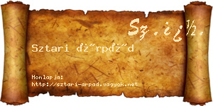 Sztari Árpád névjegykártya