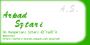 arpad sztari business card